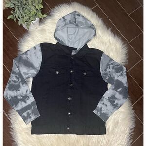Brooklyn Cloth LLC black denim vest w/ tie dye sz Large
